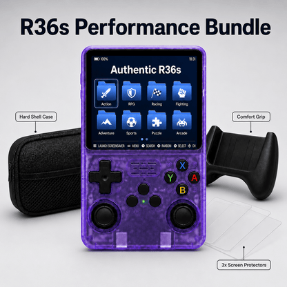 R36S Retro Handheld Game Console ArkOS 3.5" IPS Screen 64GB 128GB, Portable Emulator Gaming Device USB-C 10Hr Battery