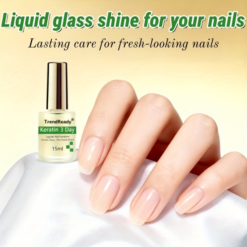 Vitamin E & Hyaluronic Acid Nail Hardener 2PCS 0.51oz – Protein Base Coat Ridge Filler & Concealer Quick Air-Dry Formula