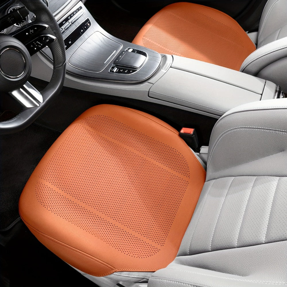 Perforated Car Seat Cushion Single Pad with 45 x 55cm Size and Black, White, Orange or Brown Color Options