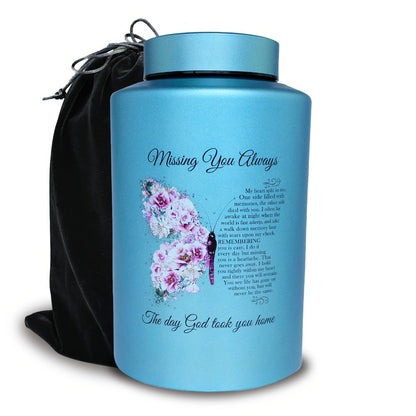 Cremation Urns for Human Ashes Large, Stainless Steel Memorial Urn Holds, Decorative Butterfly Cardinal Fairy Design