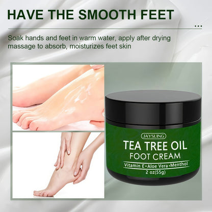 Tea Tree Oil & Coconut Oil Foot & Hand Cream 2-Pack, Deep Moisturizing for Dry Cracked Heels, Rough Hands &