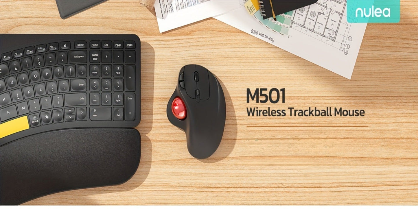 Wireless Trackball Mouse Rechargeable Thumb Control 3 Device Connection 2.4G USB Receiver for an Everyday Personal Care Routine
