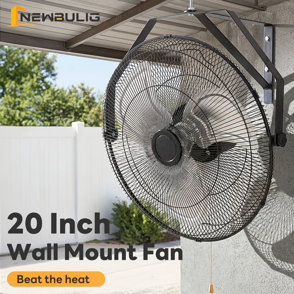 Wall Mount Fan 18/20 Inch Metal High Velocity 3-Speed Oscillating Industrial Fan 3000CFM for Entryways, Bedrooms and Living Spaces