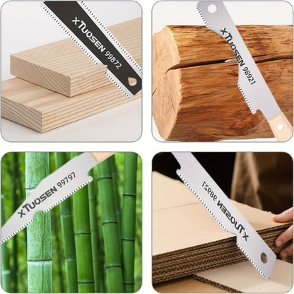 Japanese Pull Saw Set 3-Piece Double-Sided Hand Saw with Fine & Coarse Teeth Flush Cut Tenon Saw for an Everyday Personal Care Routine