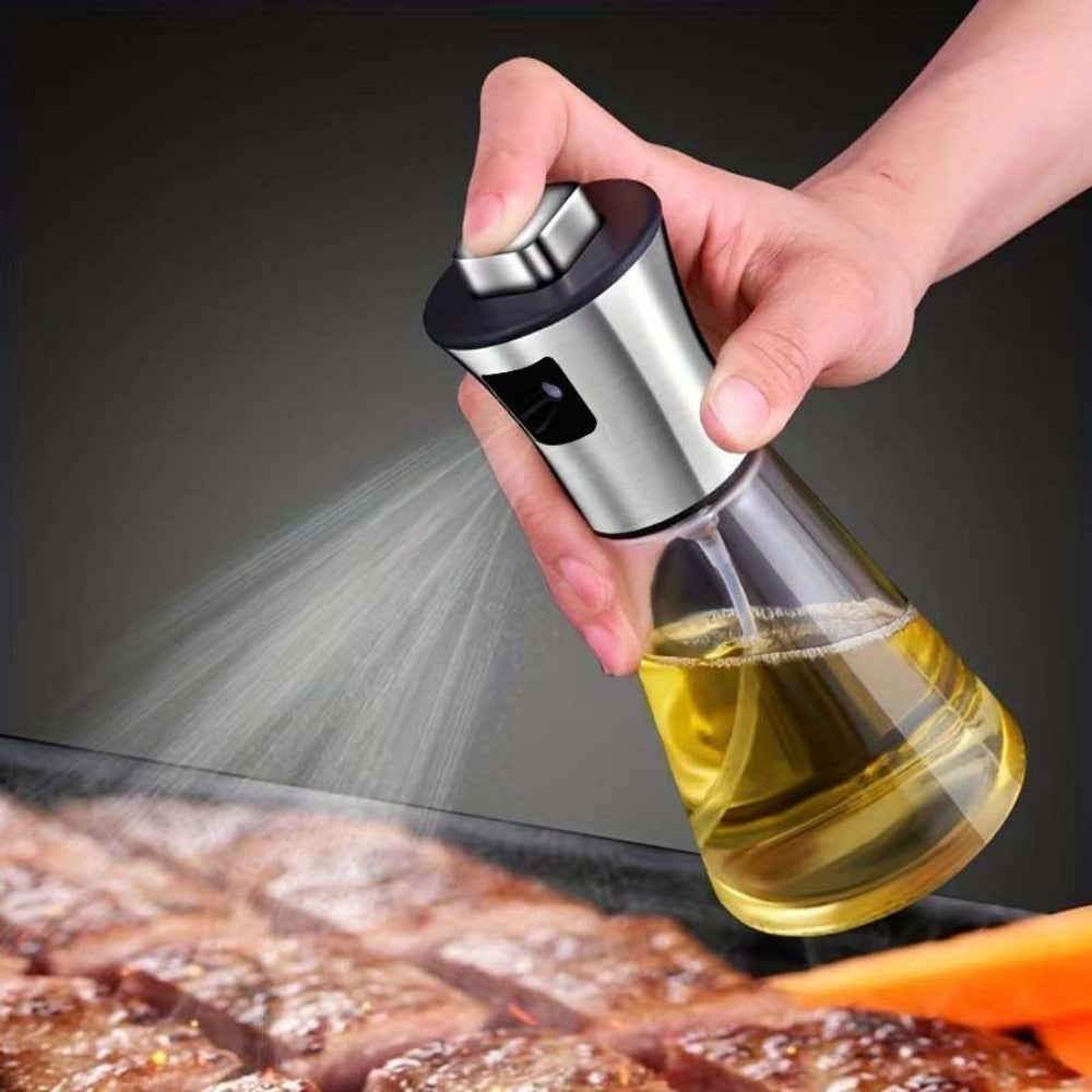 Oil Sprayer for Cooking Stainless Steel, Pressurized Glass Olive Oil Spray Bottle for Kitchen BBQ Grilling Baking Air Fryer