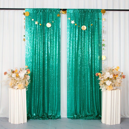 Sequin Backdrop Curtain for Party Wedding – 4x8ft Shimmering Glitter Curtain for Birthday Photo Booth Stage Decoration, Easy Hang