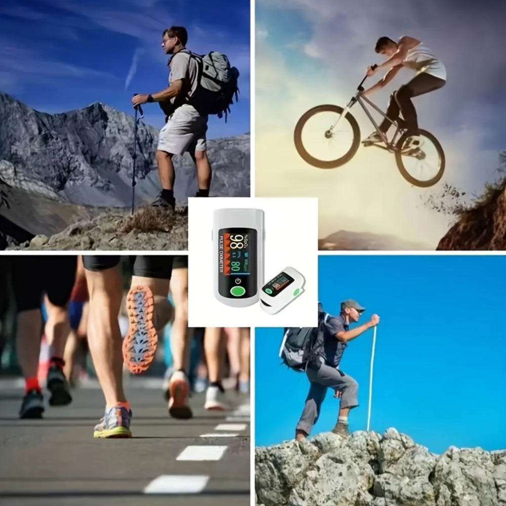 Fingertip Pulse Oximeter Blood Oxygen Monitor, SpO2, Heart Rate & Perfusion Index Display for Entryways, Bedrooms and Living Spaces
