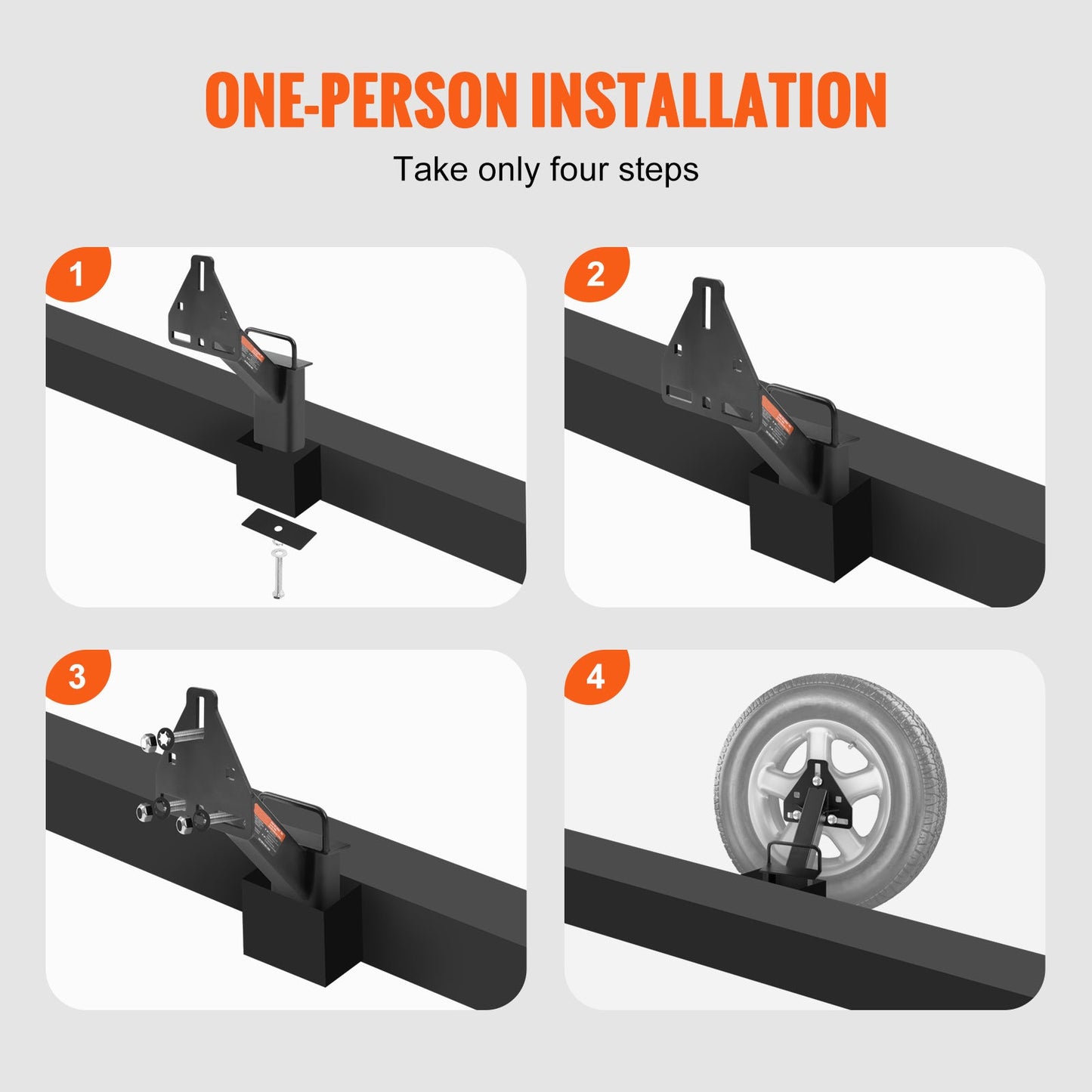 Trailer Spare Tire Carrier Mount 160 lbs Capacity Wrought Iron Black Powder Coat Fits 4 5 6 8 Lug Wheels Multiple Bolt Patterns Marine