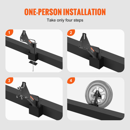 Trailer Spare Tire Carrier Mount 160 lbs Capacity Wrought Iron Black Powder Coat Fits 4 5 6 8 Lug Wheels Multiple Bolt Patterns Marine