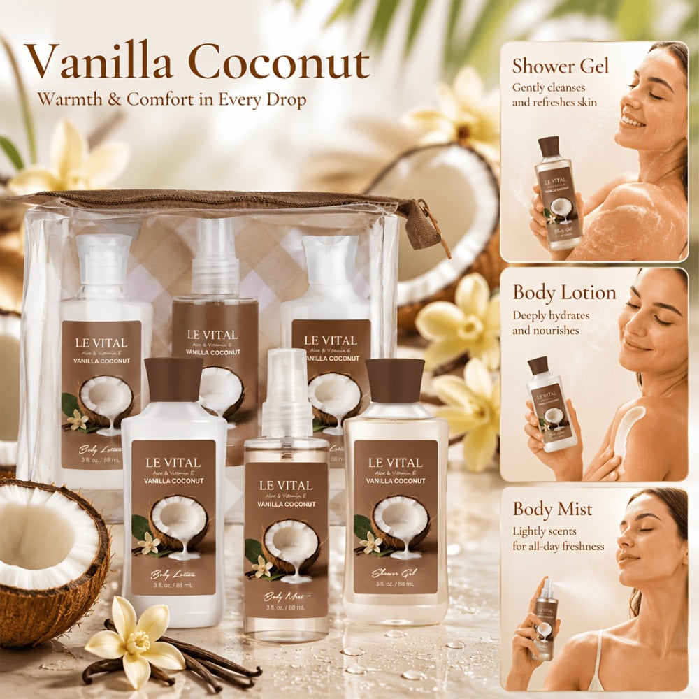 Bath Body Care Gift Set Shower Gel Body Lotion Body Mist Aloe Vera Vitamin E Glycerin Deep Moisturizing Fragrance Set for Women Cherry