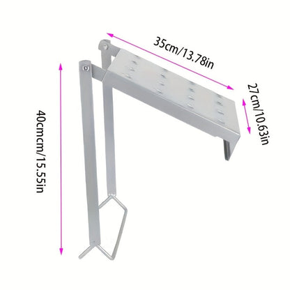 Ladder Platform Scaffold Board Work Tray Retractable Workstation Tool Tray Attachment for Extension Ladders Easy Install Silver