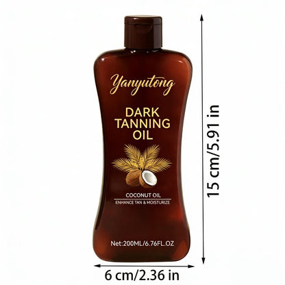 Sun Tanning Oil 200ml – Deep Golden Tan Accelerator Body Oil for Beach & Outdoor, Moisturizing & Nourishing Summer Skin Care for All Skin