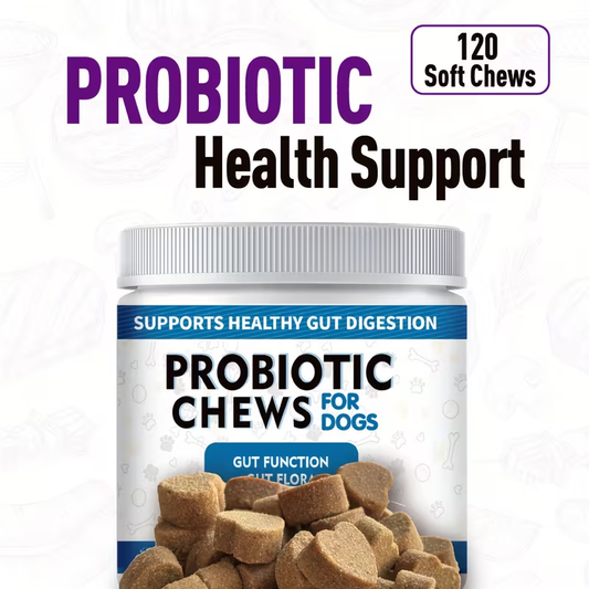Dog Probiotic & Digestive Enzyme Chews with Prebiotics – Gut Health, Skin Sensitivity Support & Digestive Balance Soft Chew Supplement