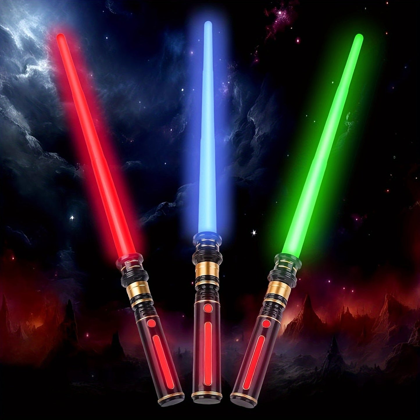 Light Up Sword for Kids 3 Pack Red Blue Green with the Listed Color, Size or Set Options for Everyday Use