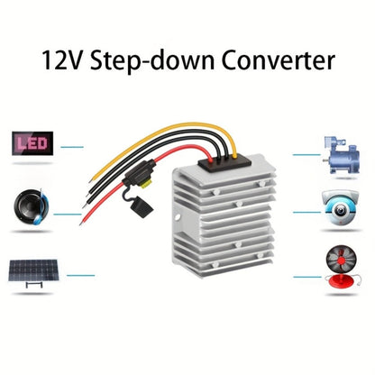 DC Step Down Converter 24V 36V 48V to 12V - High Efficiency Voltage Reducer, Durable Aluminum Housing