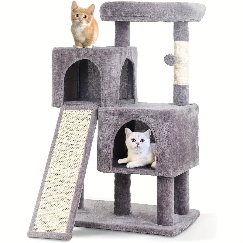 Cat Tree Tower Multi-Layer with Scratching Post, Perch Platforms & Cat Apartments – Tall Cat Climbing Frame for Indoor Cats