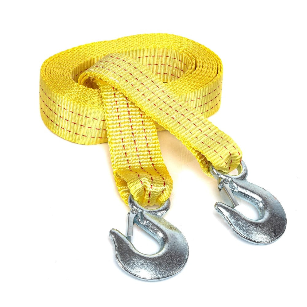 Recovery Tow Strap with Forged Steel Hook – 4M 13FT 11000LB Heavy Duty Winch Strap for Off-Road SUV Truck Pickup Emergency Vehicle Rescue