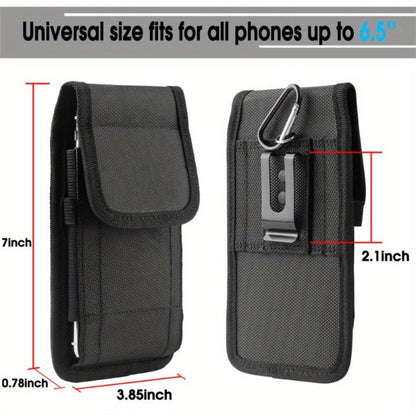 Belt Clip Phone Holster Pouch Universal 5.5-6.5 Inch Nylon Vertical Cell Phone Case Keychain Loop for an Everyday Personal Care Routine