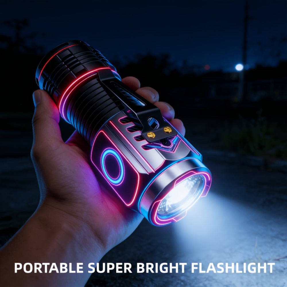 Handheld Flashlight 2 Pack Rechargeable LED, Ultra-Bright Multi-Mode Working Lamp Long Distance