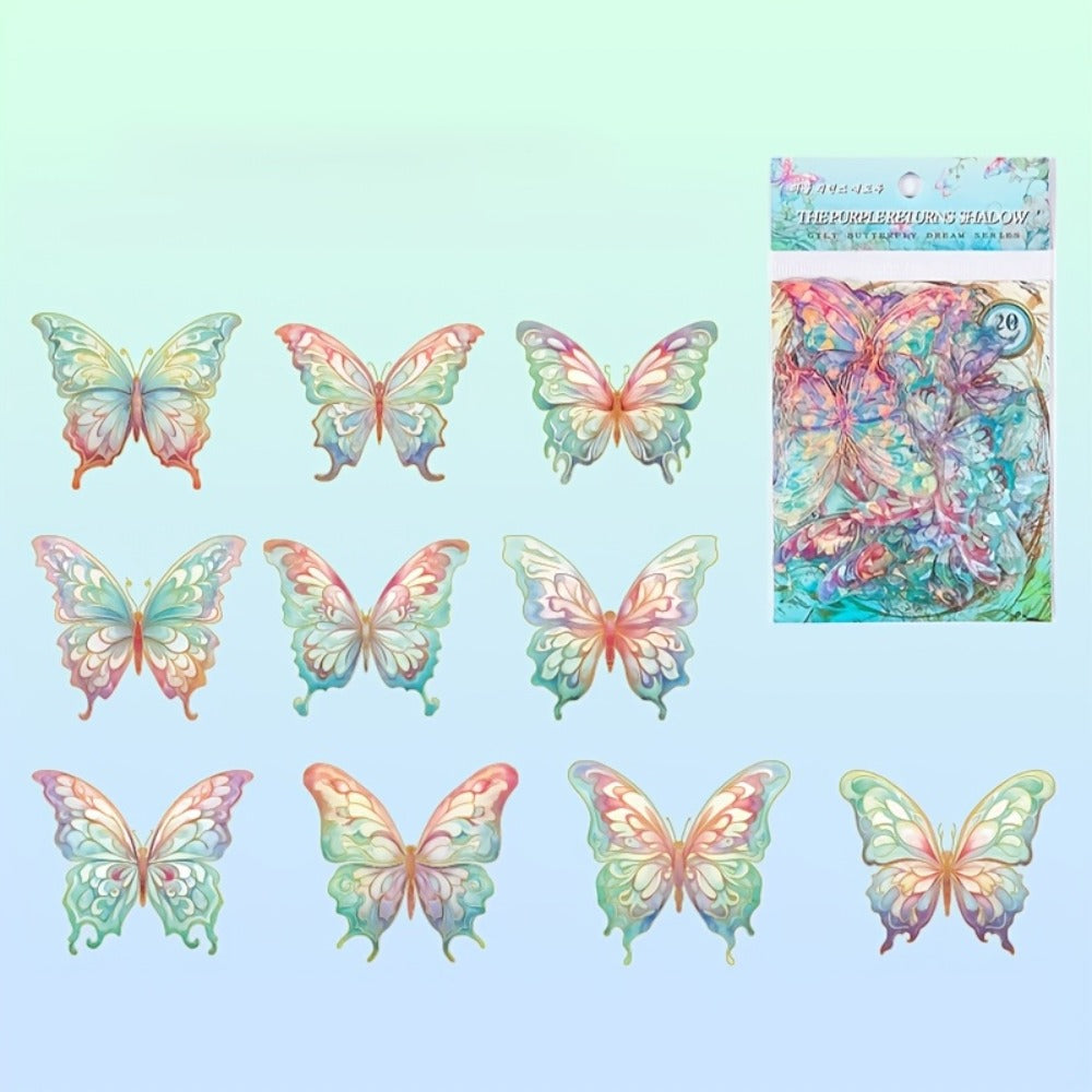 3D Butterfly Stickers 120pcs Holographic Glitter Resin Clear Aesthetic Decal Pack for an Everyday Personal Care Routine