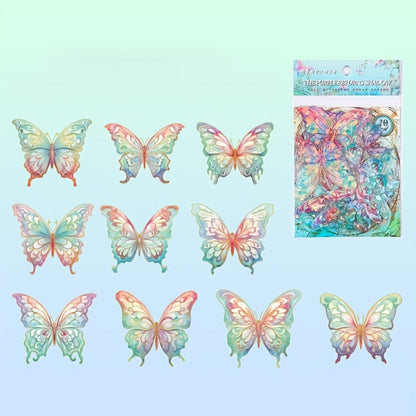 3D Butterfly Stickers 120pcs Holographic Glitter Resin Clear Aesthetic Decal Pack for an Everyday Personal Care Routine