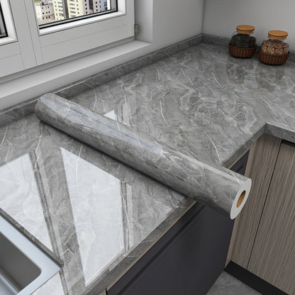 Marble Peel and Stick Wallpaper Roll – Oil-Proof Self-Adhesive Wall Contact Paper for Kitchen Backsplash Bathroom Countertop