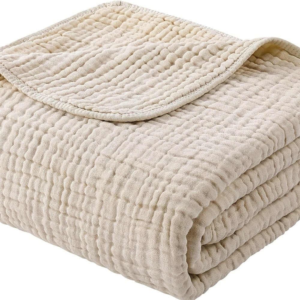 Morandi Cotton Muslin Blanket 6-Layer, Gauze Throw for Couch & Bed, Breathable All Season, 6 Colors