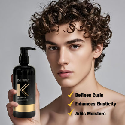 Men's Curl Cream Sulfate-Free 10.14oz – Frizz Control Styling Cream for Wavy & Curly Hair | Controlled Hold