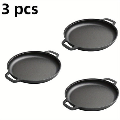 Pre-Seasoned Cast Iron Pan Set – Non-Stick Multifunctional Skillet for Pizza Home Kitchen Outdoor Cooking