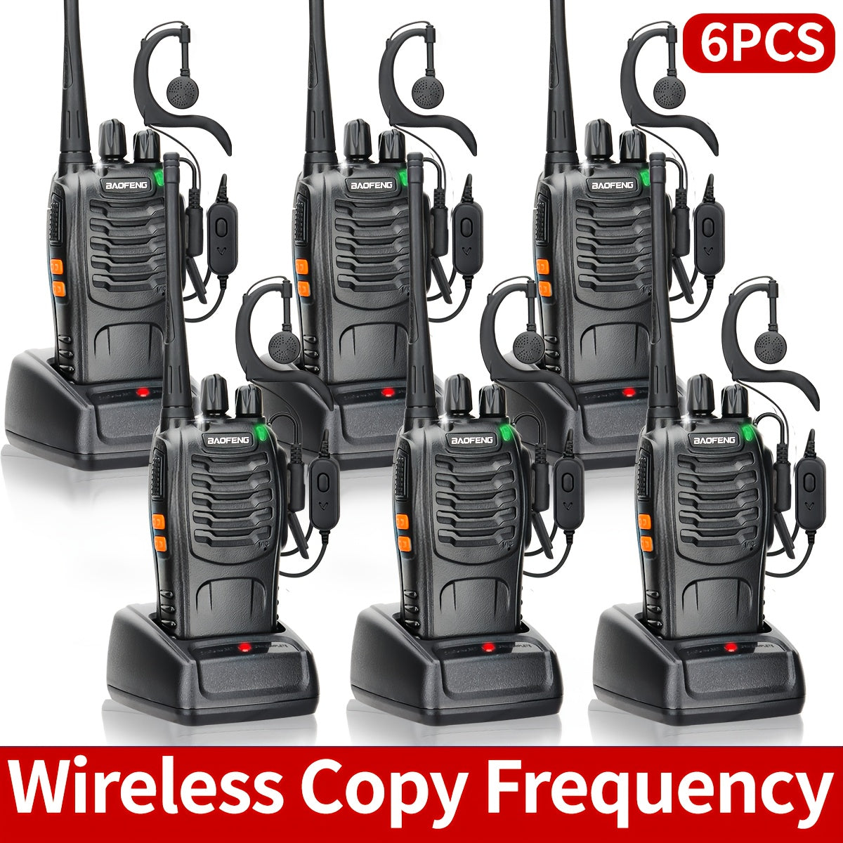 Baofeng Long Range Walkie Talkies for Adults with Earpieces 16 Channel Rechargeable Two Way Radio VOX for a Home Lash Beauty Routine