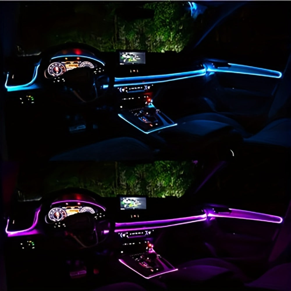 Three-Meter Fiber-Optic Car Interior Ambient Light Strip with App, Remote and Music-Sync Controls