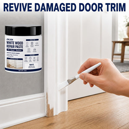 Wood Filler Paste - White Trim for Door Frames, Window Frames, Baseboards & Cabinets - Covers Scratches