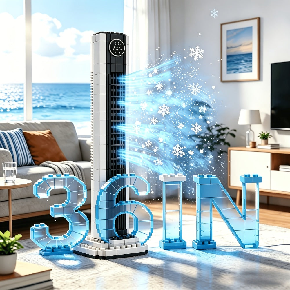 Tower Fan 35-Inch Bladeless 85° Oscillating Standing Floor Fan 3-Speed Quiet Cooling with 12H Timer for Bedroom Office Living Room Home