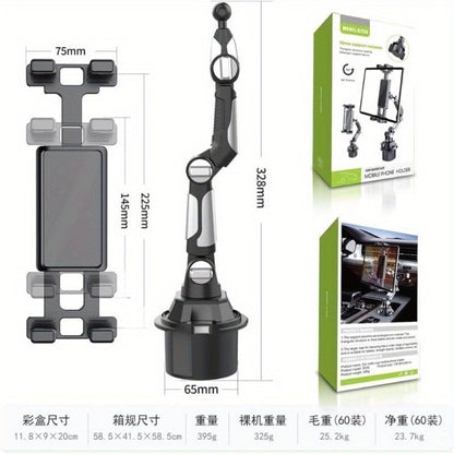 Robotic Arm Car Cup Holder Tablet Stand, 360° Rotation Universal iPad Phone Mount, Adjustable Cradle for 4.7-13" Devices