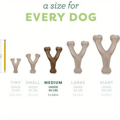 Dog Toy Bacon-Flavored Brown Chew Bone for Solo Chew and Interactive Play with Dogs or Cats