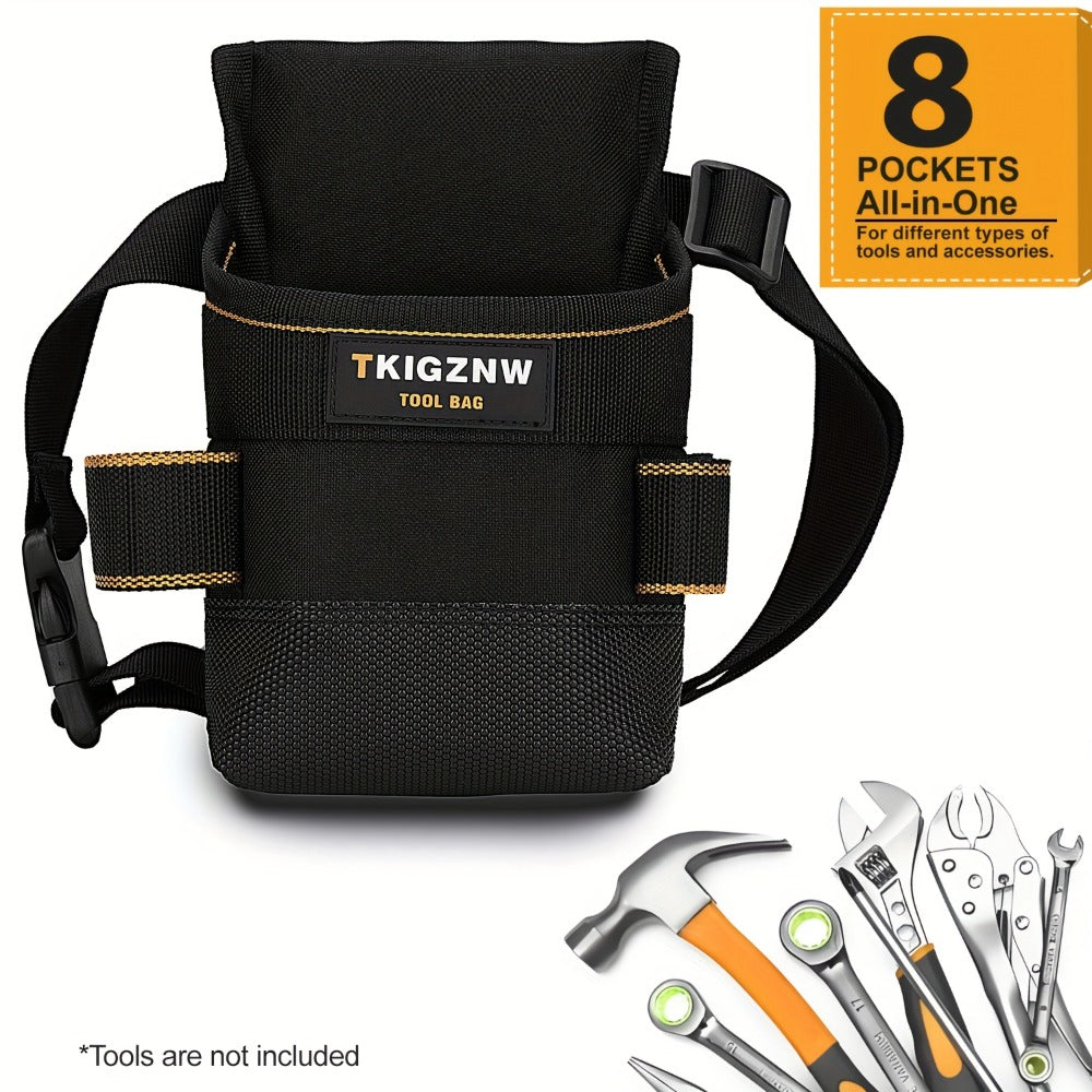 Tool Belt Pouch Heavy Duty Electrician | Adjustable Strap Multi-Compartment Organizer with Zipper | Professional Tool Bag for Plumbers