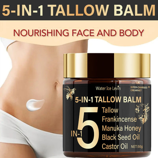 Beef Tallow Cream with Honey & Castor Oil - Deep Hydration Face & Body Cream - Skin for Entryways, Bedrooms and Living Spaces