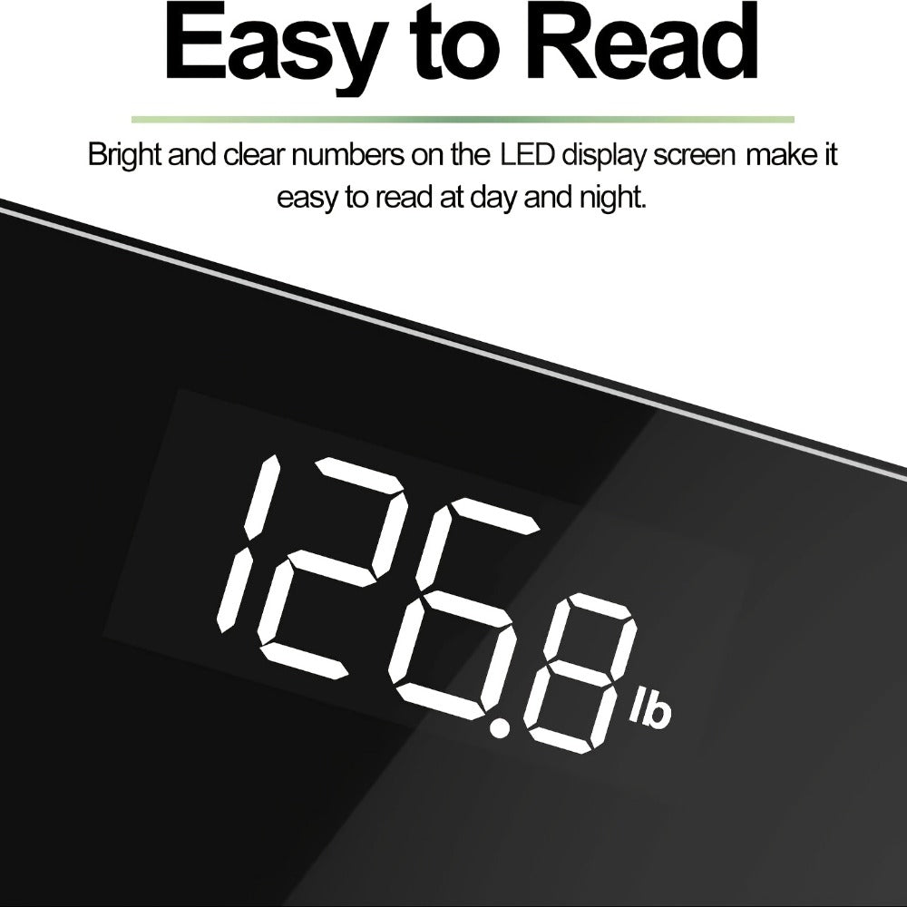 Digital Bathroom Scale High Precision, Electronic Body Weight Scale with Backlit HD LCD Display, kg/lb/st Switchable