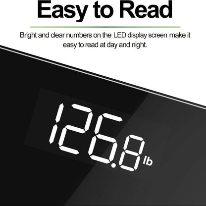 Digital Bathroom Scale High Precision, Electronic Body Weight Scale with Backlit HD LCD Display, kg/lb/st Switchable
