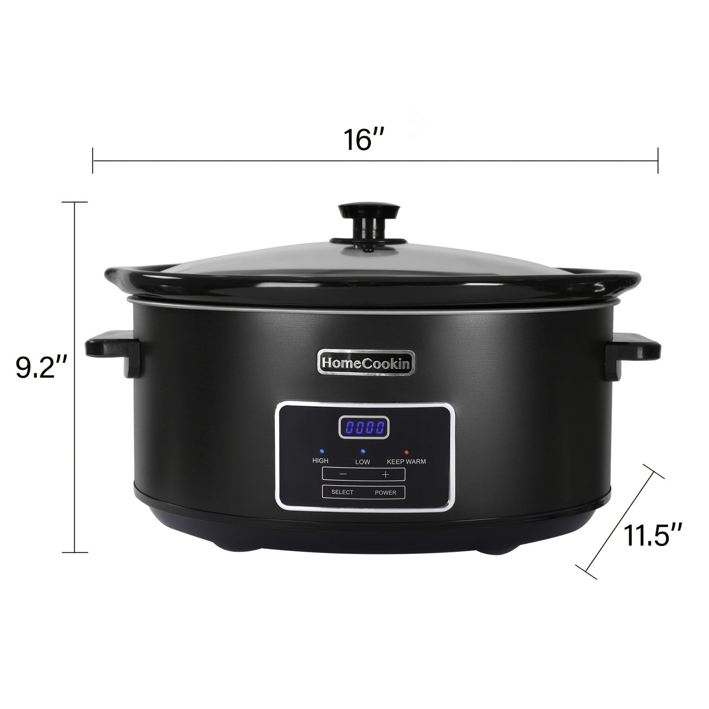 Digital Slow Cooker 6 & 7 Quart Programmable with Non-stick Ceramic Bowl, Countdown Timer & Keep