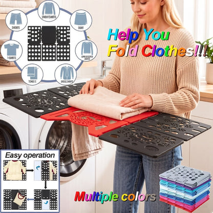 Clothes Folding Board Plastic Laundry Folder with Alignment Guide – Fast & Easy T-Shirt Folder, Ergonomic Closet Organizer for Neat Clothes