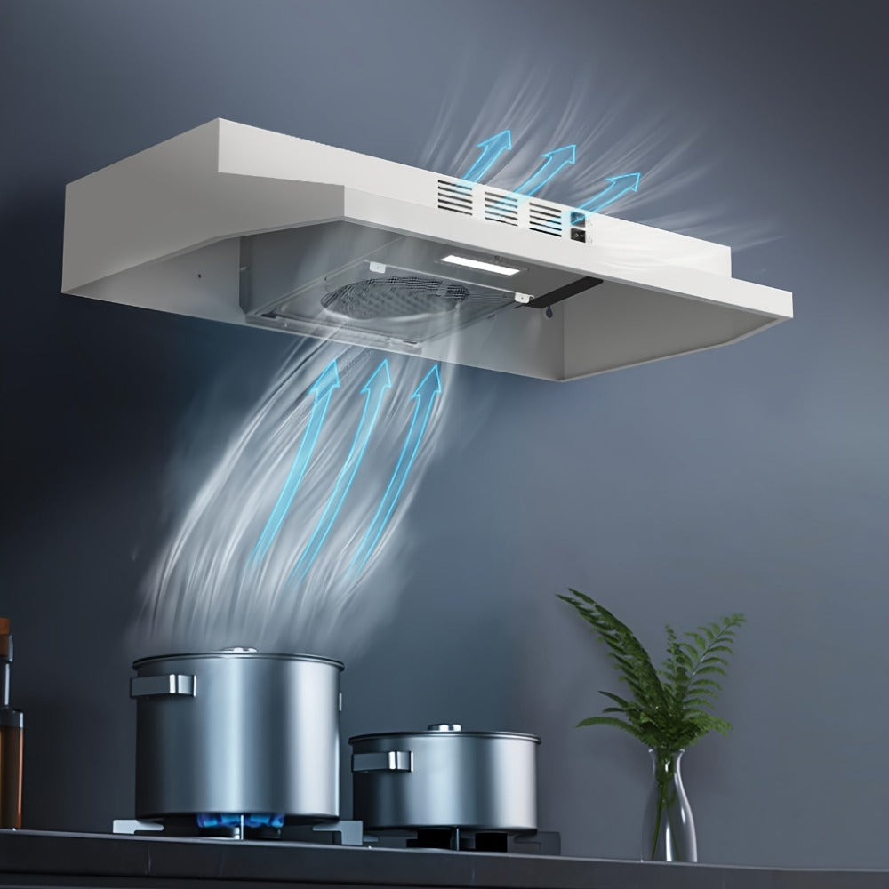 Range Hood 30 Inch Under Cabinet, Ducted & Ductless Convertible Kitchen Vent Hood with LED Light & 2-Speed Exhaust Fan