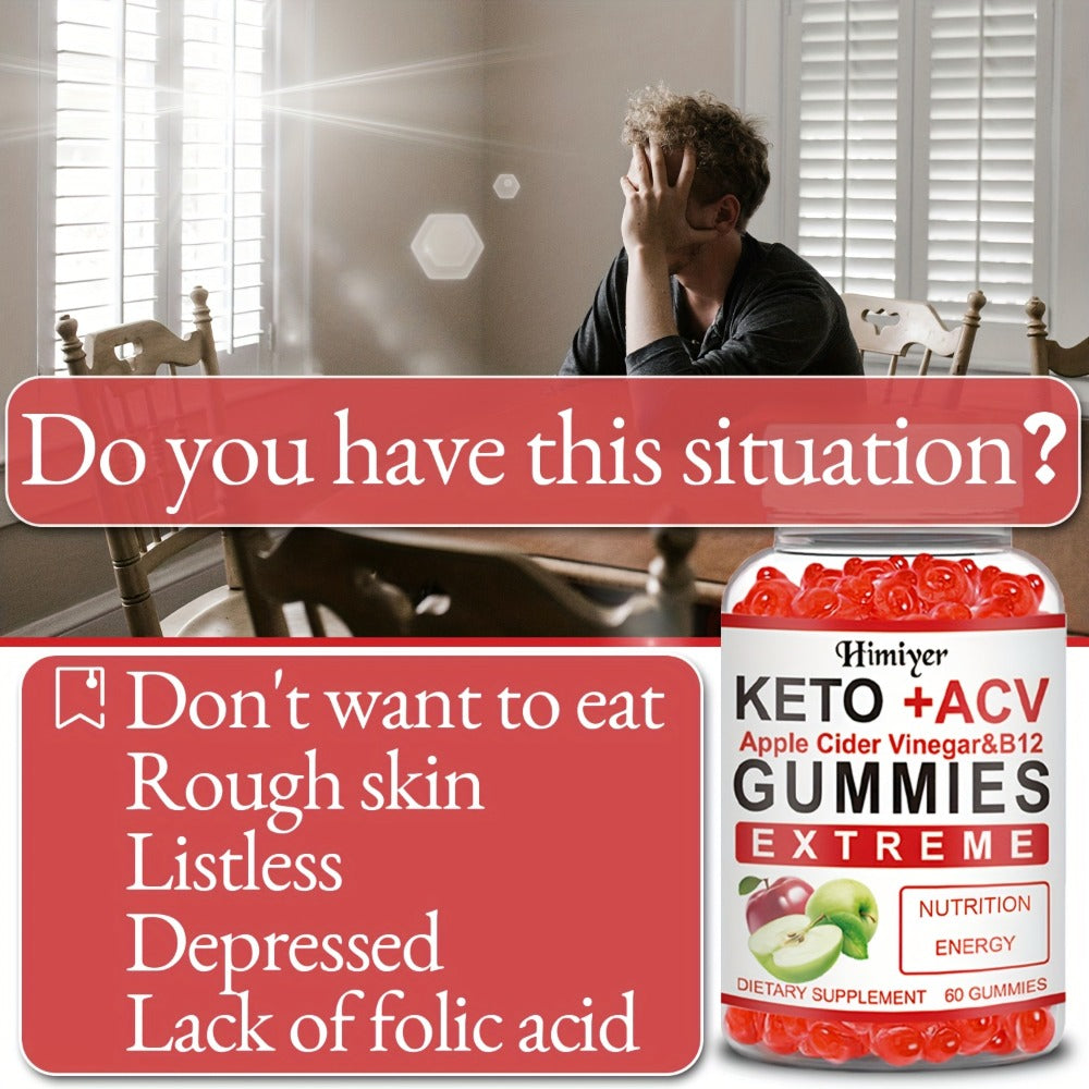Keto ACV Gummies with Apple Cider Vinegar Vitamin B12 B6 for Women Men for Bath Time, Home Spa and Personal Care