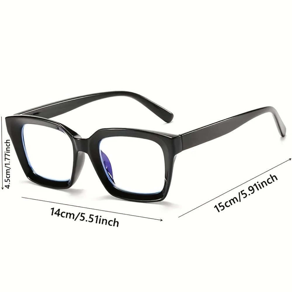 Five-Pair Candy-Color Square Clear-Lens Eyewear Set with Black, Yellow, Red, Clear and Pink Frames