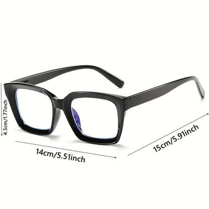 Five-Pair Candy-Color Square Clear-Lens Eyewear Set with Black, Yellow, Red, Clear and Pink Frames