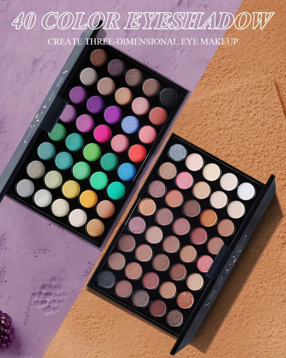 Complete Eye Makeup Kit 40 Color Eyeshadow Palette with Mascara Eyeliner Eyebrow Pencil & Brush – Matte Shimmer Glitter Pigmented Blendable