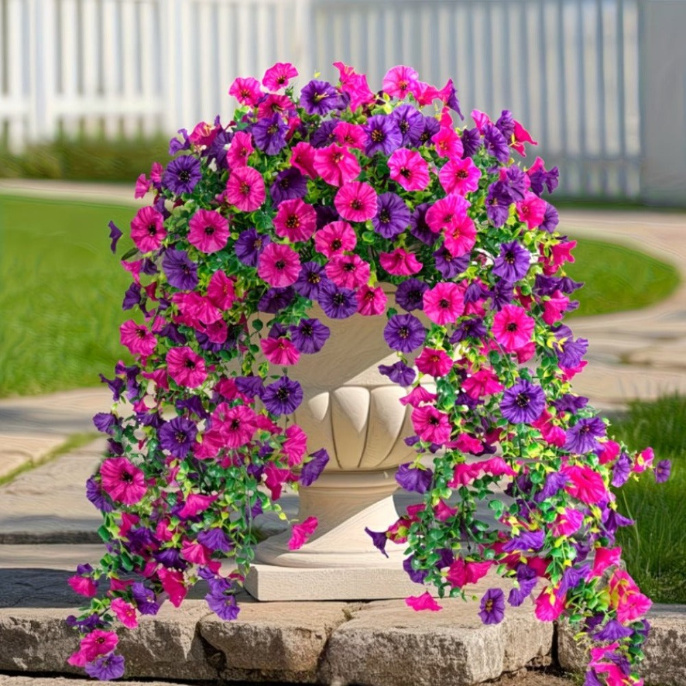 Artificial Rose Vine Hanging Garland 3pcs 216 Flowers – High-Density UV-Resistant Faux Rose Flower Vines with Realistic Roses & Foliage