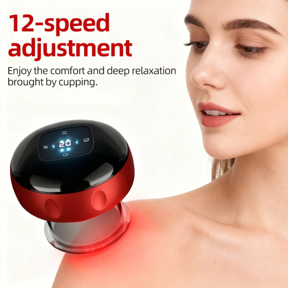 Electric Cupping Massager, Portable USB Rechargeable Gua Sha Scraping & Acupressure Device for Full Body