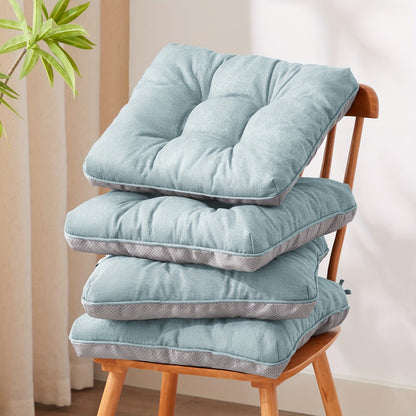 Memory Foam Chair Cushions Set of 4 – Kitchen Chair Pads with Non-Slip Backing & Ties, 500GSM Thick Seat Cushions for Dining Chairs Indoor