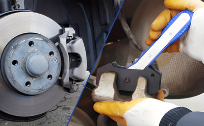 Brake Caliper Compression Tool Set – Quad Disc Piston Ratchet Press with 4 Spreader Plates, Car Brake Pad Retractor Compressor for Brake
